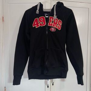 Antigua Black 49ers Hoodie Jacket